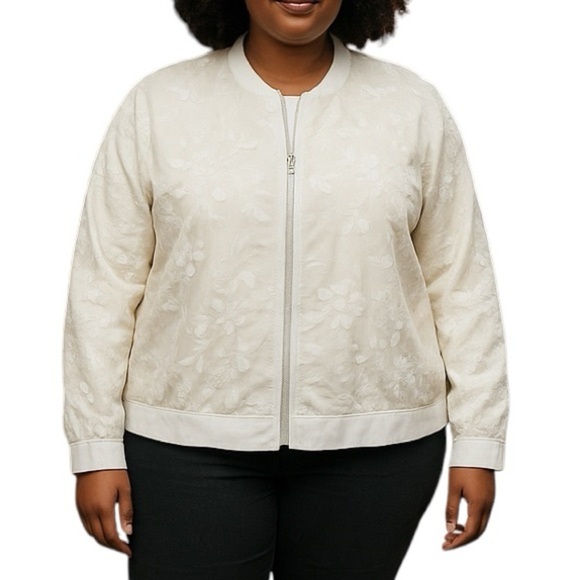Guillaume Lace Bomber Jacket Ivory - Picture 1 of 8